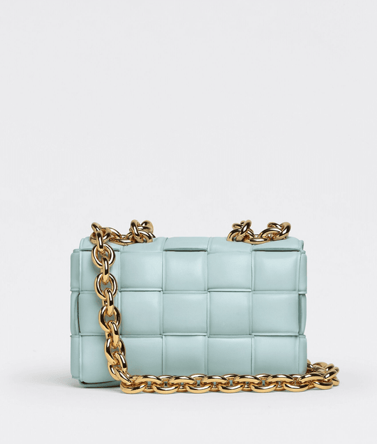 Teal Washed Chain Cassette Leather Bag - Leather Women's Handbag - Bagsfits