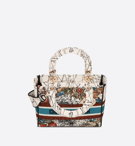 Latte Multicolor Medium Lady D-Lite Bag - Leather Women's Handbag - Bagsfits