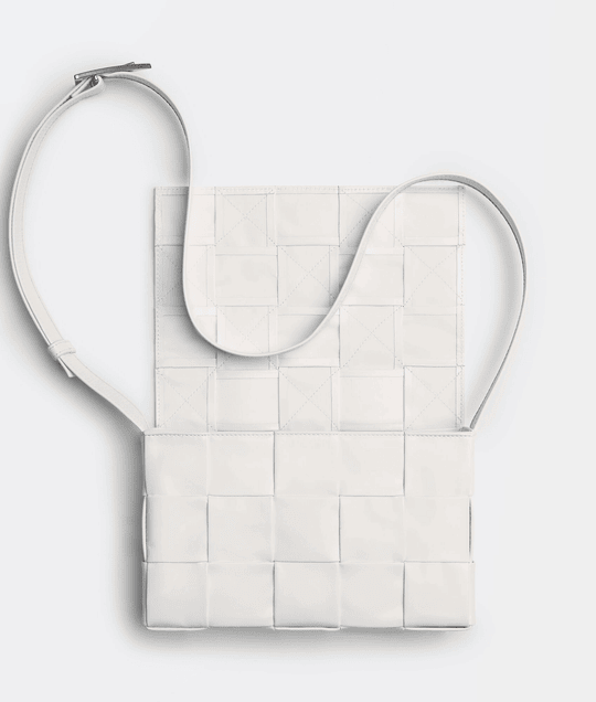 White Cassette Leather Bag - Leather Men's Handbag - Bagsfits