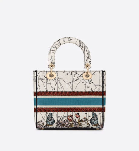 Latte Multicolor Medium Lady D-Lite Bag - Leather Women's Handbag - Bagsfits
