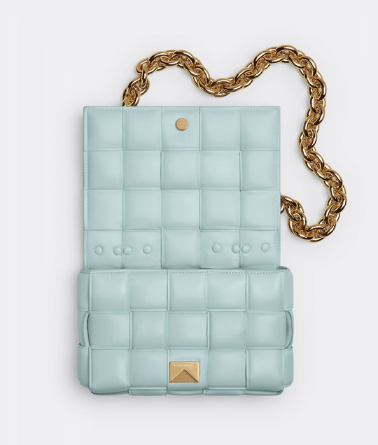 Teal Washed Chain Cassette Leather Bag - Leather Women's Handbag - Bagsfits