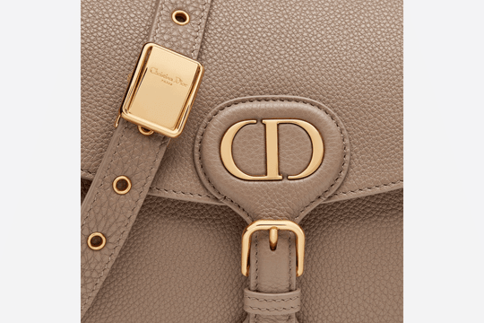 Warm Taupe Grained Calfskin Medium Bobby Bag - Leather Women's Handbag - Bagsfits