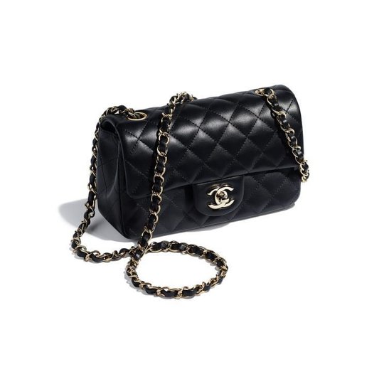 Black Lambskin Mini Flap Bag - Leather's Women Shoulder Bag