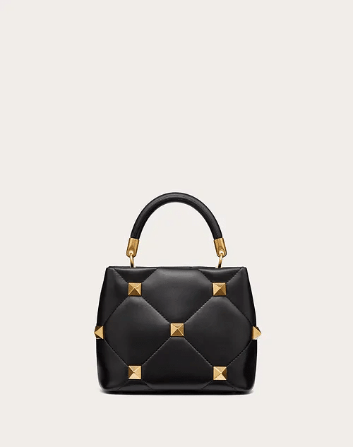 Small Roman Stud The Handle Bag in Nappa - Leather Women's Handbag - Bagsfits