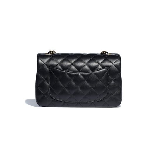 Black Lambskin Mini Flap Bag - Leather's Women Shoulder Bag