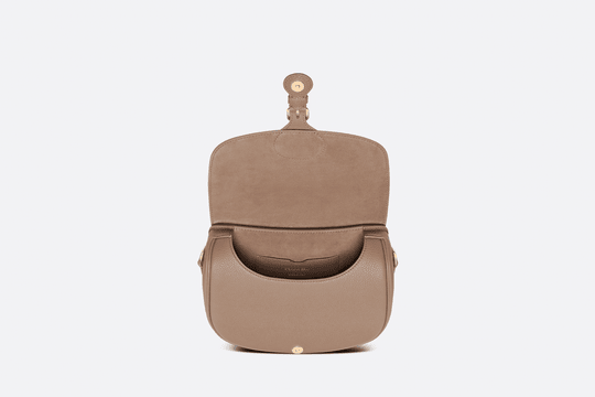 Warm Taupe Grained Calfskin Medium Bobby Bag - Leather Women's Handbag - Bagsfits