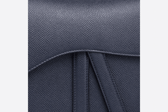 Indigo Blue Grained Calfskin Saddle Bag - Women’s Leather Bag