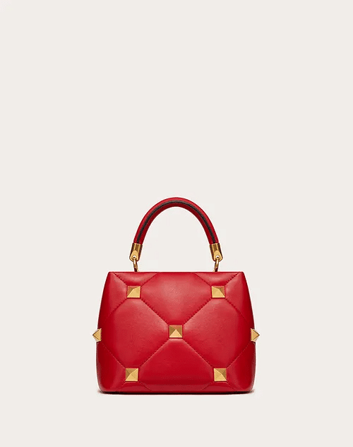 Small Roman Stud The Handle Bag in Nappa - Leather Women's Handbag - Bagsfits
