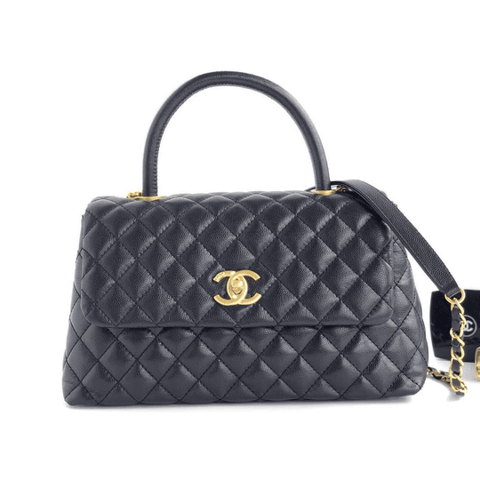 Flap Bag With Top Handle - Women Leather's Handbag