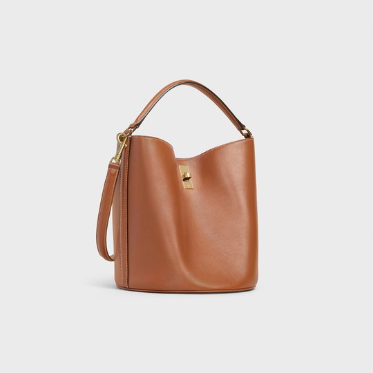 Tan Bucket 16 Bag In Smooth Calfskin - Leather Women's Handbag - Bagsfits