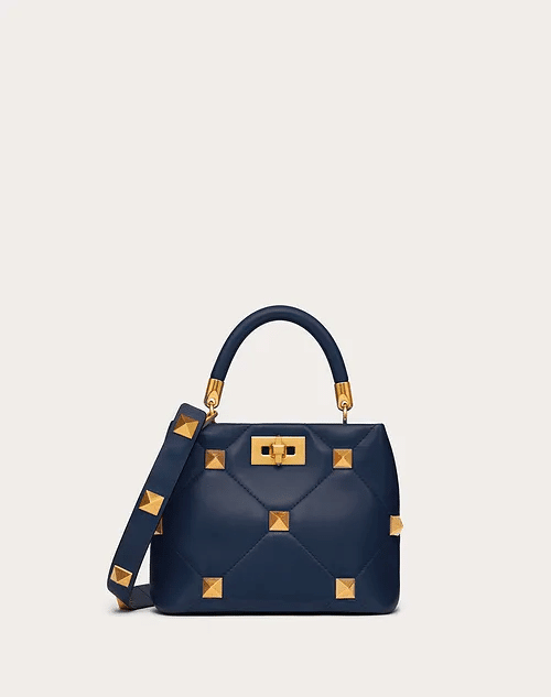Small Roman Stud The Handle Bag in Nappa - Leather Women's Handbag - Bagsfits