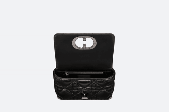 Black Quilted Macrocannage Calfskin Small Caro Bag - Leather Women's Handbag - Bagsfits