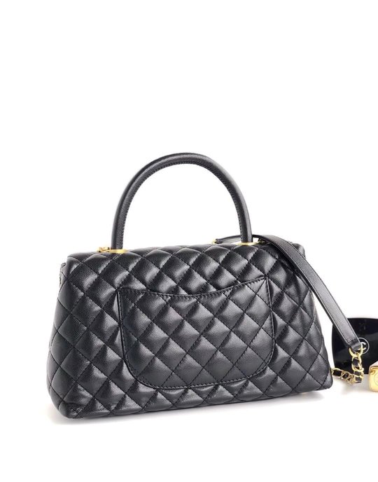 Flap Bag With Top Handle - Women Leather's Handbag