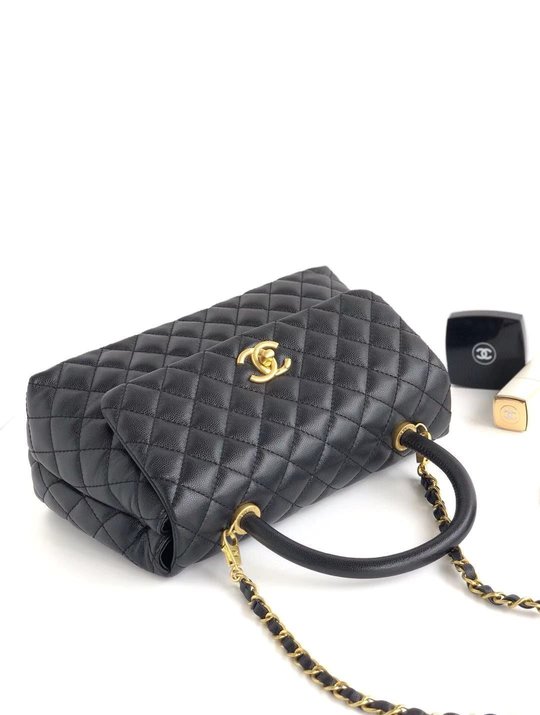 Flap Bag With Top Handle - Women Leather's Handbag
