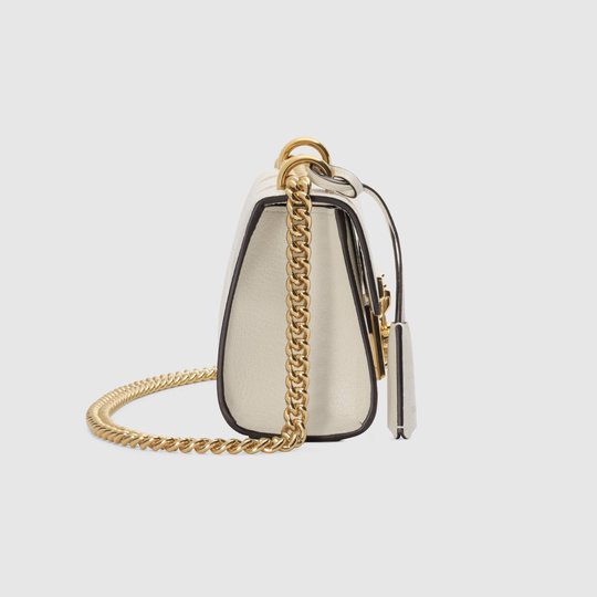 White Leather Padlock Bee Star Small Shoulder Bag - Leather Women's Handbag
