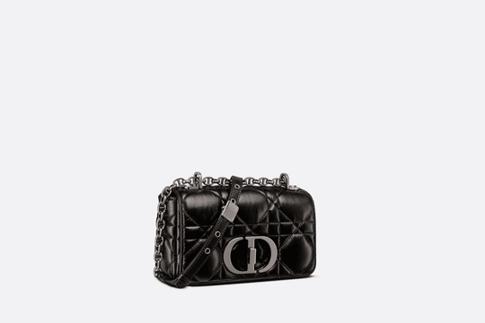 Black Quilted Macrocannage Calfskin Small Caro Bag - Leather Women's Handbag - Bagsfits