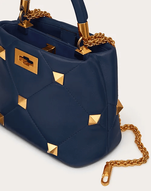 Small Roman Stud The Handle Bag in Nappa - Leather Women's Handbag - Bagsfits