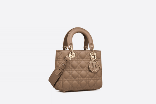 Warm Taupe Cannage Lambskin Small Lady My ABCDior Bag - Leather Women's Handbag - Bagsfits