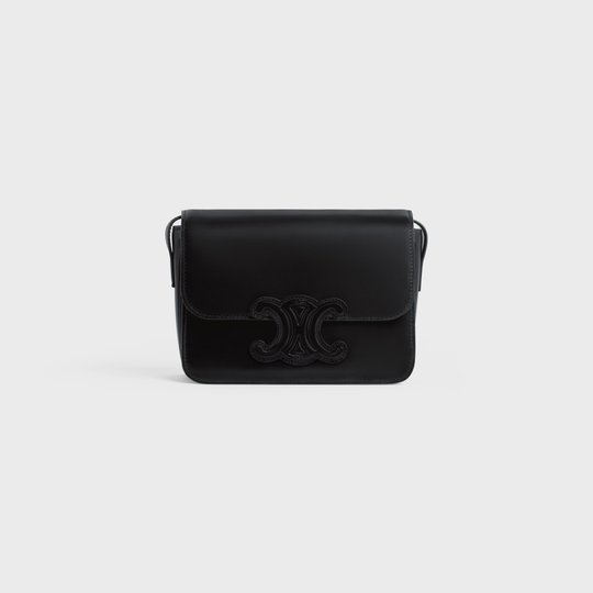 Black Teen Cuir Triomphe Bag In Shiny Calfskin - Leather Women's Handbag - Bagsfits