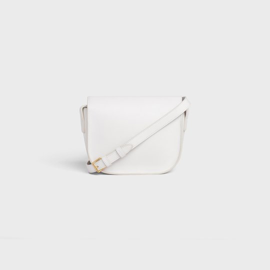 White Folco Cuir Triomphe In Smooth Calfskin - Leather Women's Handbag - Bagsfits