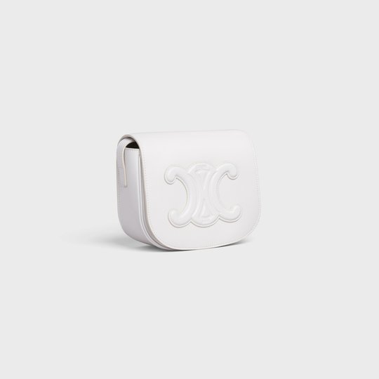 White Folco Cuir Triomphe In Smooth Calfskin - Leather Women's Handbag - Bagsfits