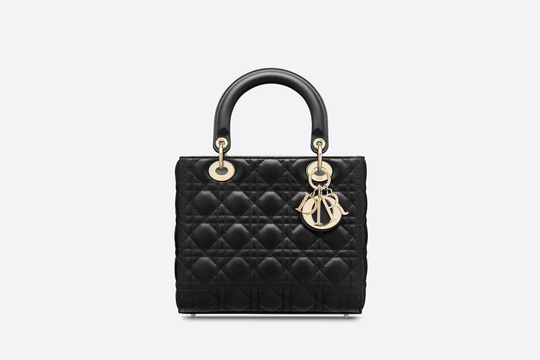 Black Cannage Lambskin Medium Ultramatte Lady Bag - Women’s Leather Bag