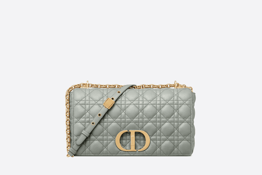 Gray Supple Cannage Calfskin Large Caro Bag - Women’s Leather Bag