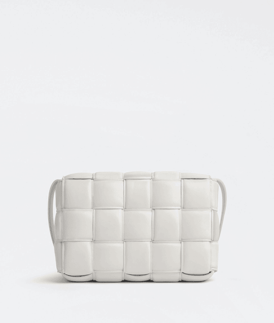Chalk Padded Cassette Leather Bag - Leather Women's Handbag - Bagsfits