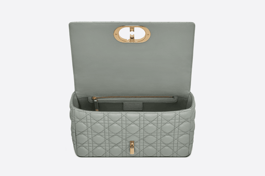 Gray Supple Cannage Calfskin Large Caro Bag - Women’s Leather Bag