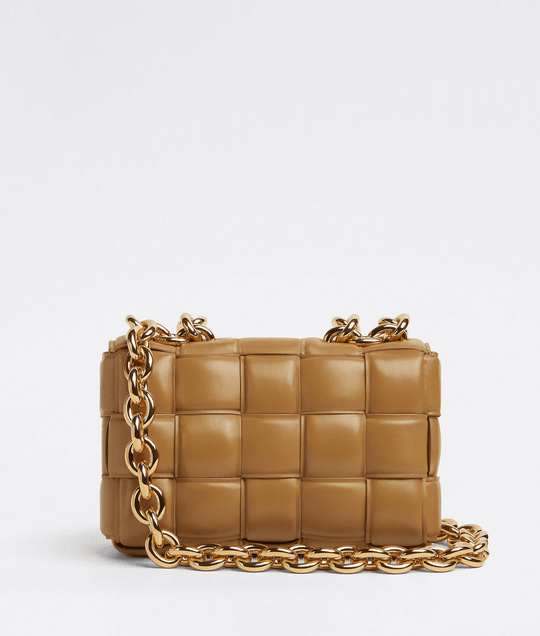 Caramel Chain Cassette Leather Bag - Leather Women's Handbag - Bagsfits