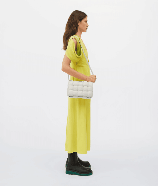 Chalk Padded Cassette Leather Bag - Leather Women's Handbag - Bagsfits