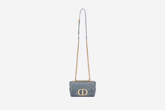 Cloud Blue Supple Cannage Calfskin Small Caro Bag - Women’s Leather Bag