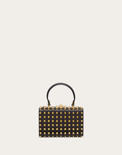 Rockstud Alcove Grainy Calfskin Box With All Over Studs Leather Bag - Leather Women's Handbag - Bagsfits