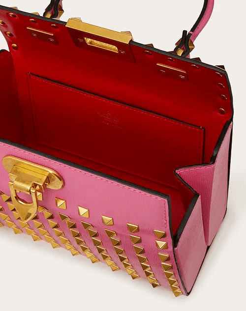 Rockstud Alcove Grainy Calfskin Box Bag With All Over Stud - Leather Women's Handbag - Bagsfits