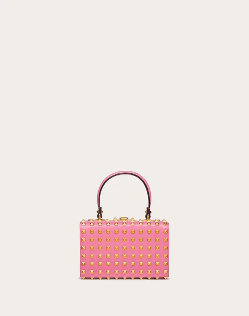 Rockstud Alcove Grainy Calfskin Box Bag With All Over Stud - Leather Women's Handbag - Bagsfits