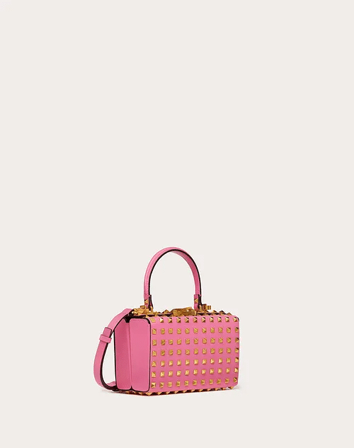 Rockstud Alcove Grainy Calfskin Box Bag With All Over Stud - Leather Women's Handbag - Bagsfits