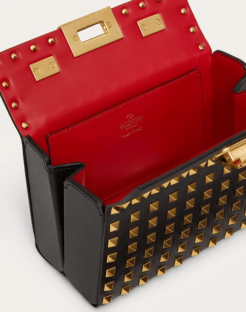 Rockstud Alcove Grainy Calfskin Box With All Over Studs Leather Bag - Leather Women's Handbag - Bagsfits