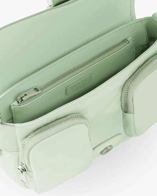 Prd Pocket Nylon And Brushed Leather Bag - Leather Women's Handbag