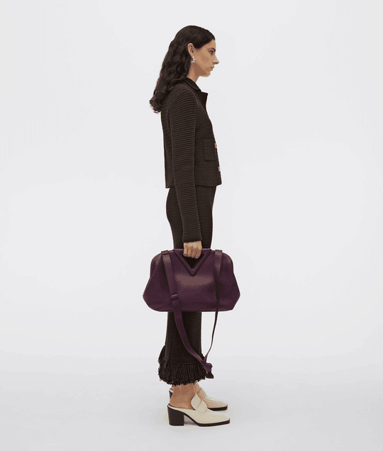Grape Point Leather Bag - Leather Women's Handbag - Bagsfits
