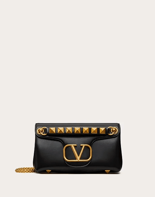 Stud Sign Nappa Shoulder Bag - Leather Women's Handbag - Bagsfits