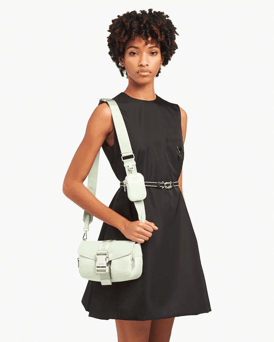 Prd Pocket Nylon And Brushed Leather Bag - Leather Women's Handbag