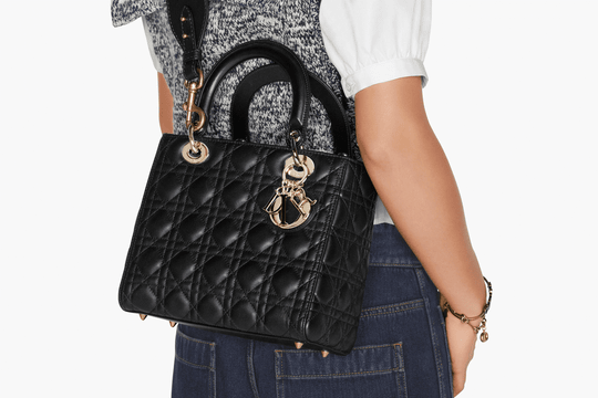 Black Cannage Lambskin Medium Ultramatte Lady Bag - Women’s Leather Bag