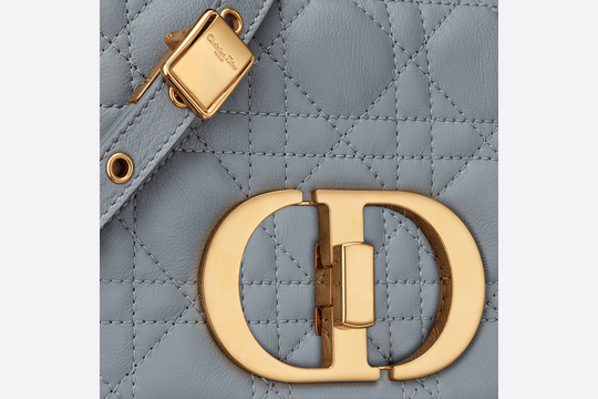 Cloud Blue Supple Cannage Calfskin Small Caro Bag - Women’s Leather Bag