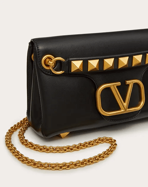 Stud Sign Nappa Shoulder Bag - Leather Women's Handbag - Bagsfits