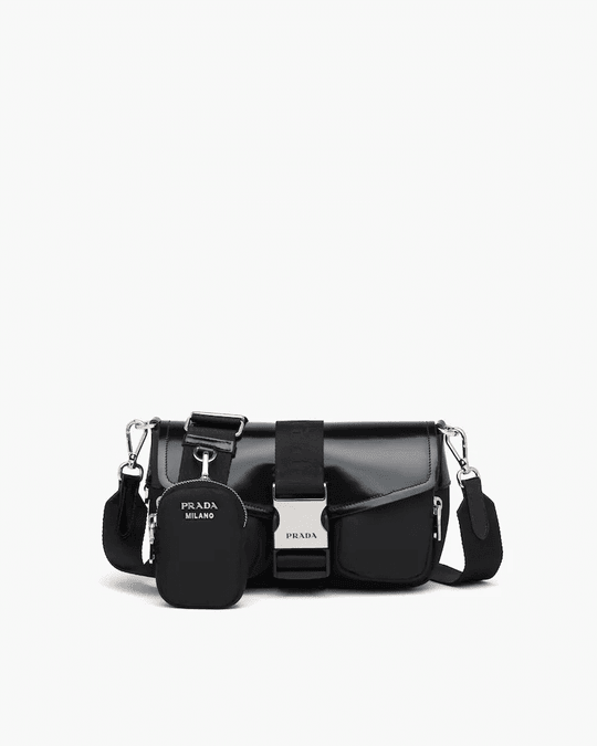 Prd Pocket Nylon And Brushed Leather Bag - Leather Women's Handbag