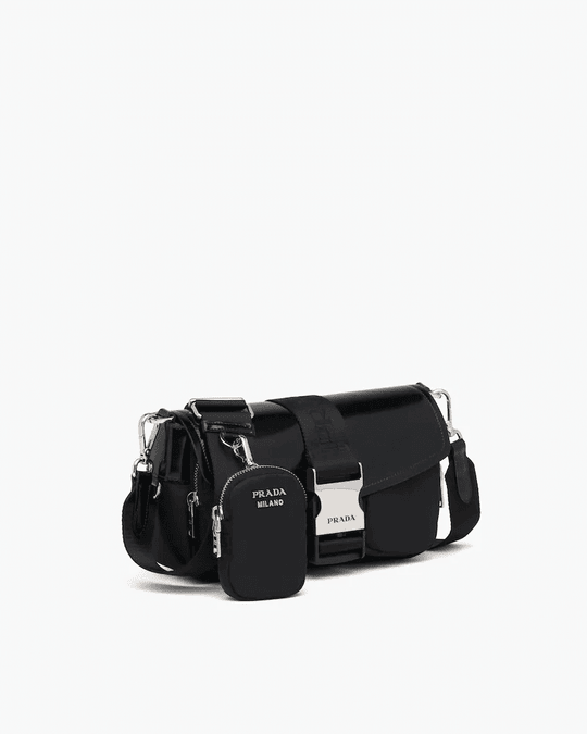 Prd Pocket Nylon And Brushed Leather Bag - Leather Women's Handbag