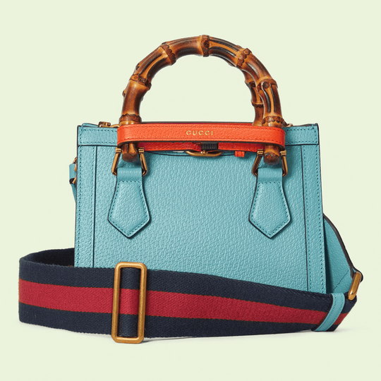 Light Blue Diana Mini Tote Bag - Leather Women's Handbag - Bagsfits
