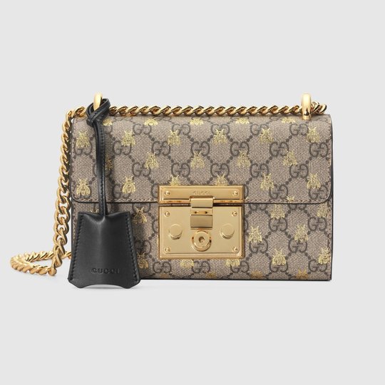 Padlock Small GG Bees Shoulder Bag - Leather Women's Handbag
