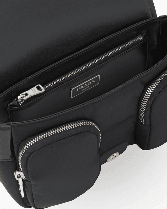 Prd Pocket Nylon And Brushed Leather Bag - Leather Women's Handbag