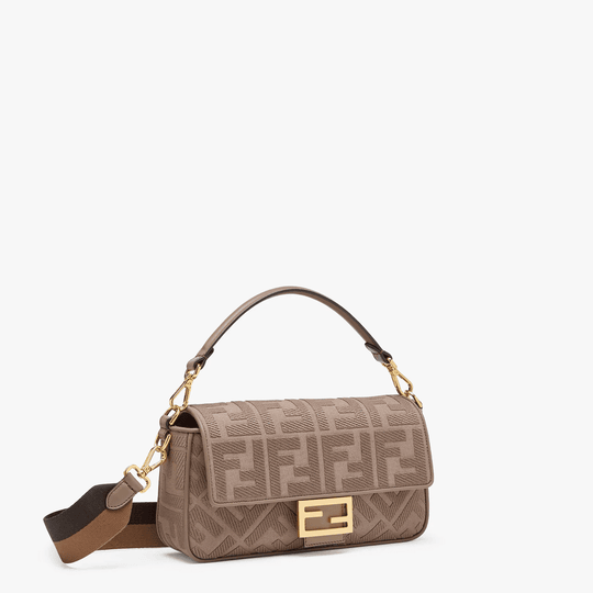 Baguette Canvas Bag - Leather Women's Handbag - Bagsfits